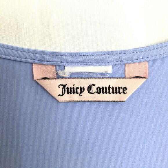 Juicy Couture Swimsuit Cover Up Mini Dress XS Blue Puff Sleeves Heart Buttons - Picture 11 of 15